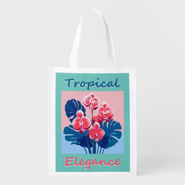 Tropical Elegance Grocery Bag (Front)