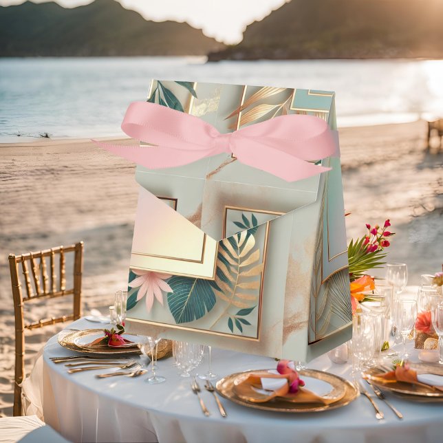 Tropical Elegance Minimalist Favor Boxes (Creator Uploaded)