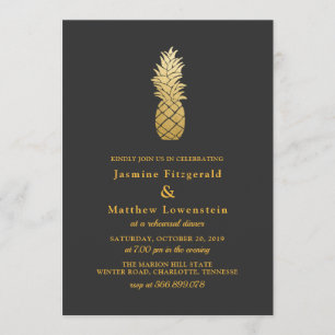 Tropical Elegance Pineapple Rehearsal Dinner Invitation