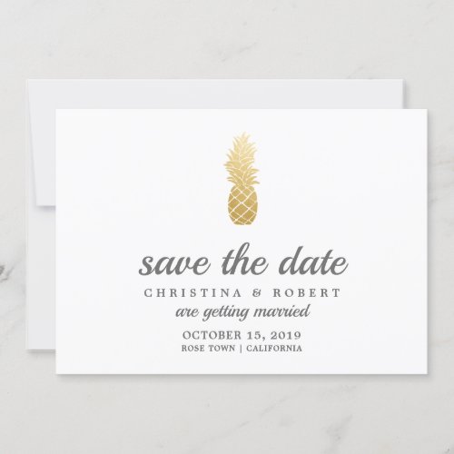 Tropical Elegance  Pineapple Save The Date Invitation