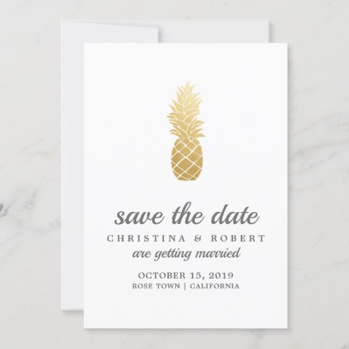 Tropical Elegance  Pineapple Save The Date Invitation