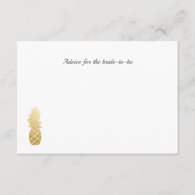 Tropical Elegance | Pineapple Wedding Advice Card (Front)