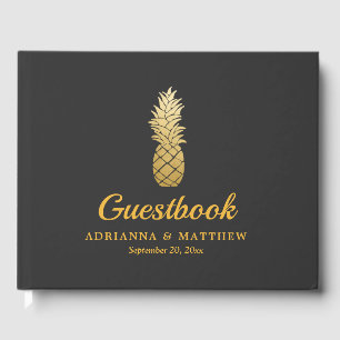 Tropical Elegance Pineapple Wedding Guestbook