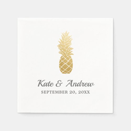 Tropical Elegance  Pineapple Wedding Napkins