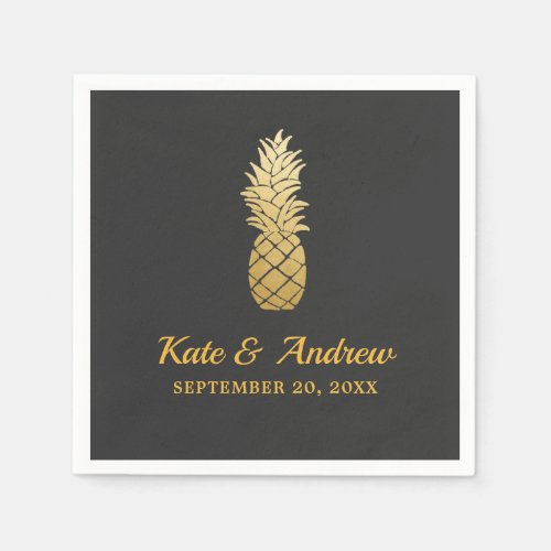 Tropical Elegance  Pineapple Wedding Napkins