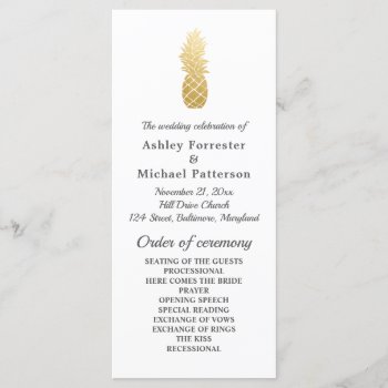 Tropical Elegance | Pineapple Wedding Program by Wedding_Trends_Now at Zazzle