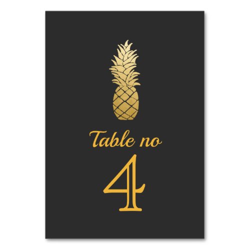 Tropical Elegance  Pineapple Wedding Table Number