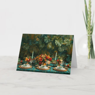 🌿 Tropical Elegance Thanksgiving Greeting Card 🌺