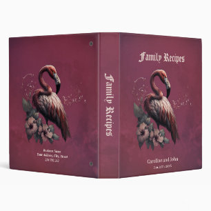 Tropical elegance, the flamingo in the twilight.  3 ring binder