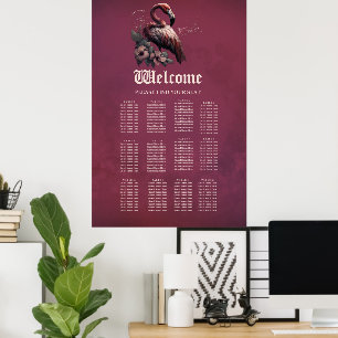 Tropical elegance, the flamingo in the twilight.  poster