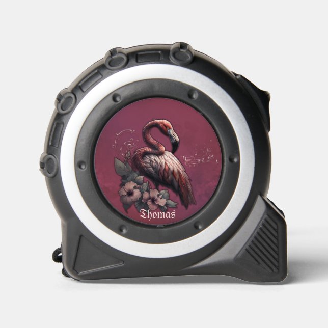 Tropical elegance, the flamingo in the twilight.  tape measure (Front)