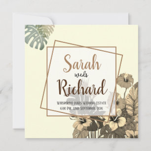Tropical Elegance Wedding Invitation