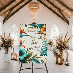 Tropical Elegance Wedding Welcome Sign