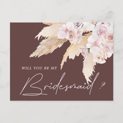 tropical elegant floral bridesmaid Invitation Postcard