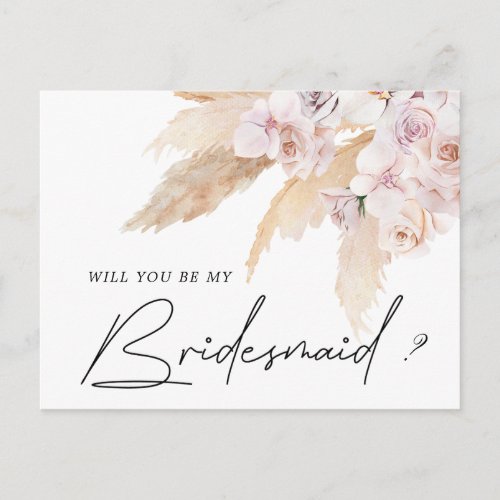 tropical elegant floral bridesmaid Invitation Postcard