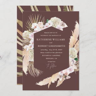Tropical elegant floral Wedding Invitation