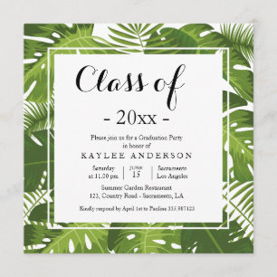 Tropical elegant Graduation Party invitation
