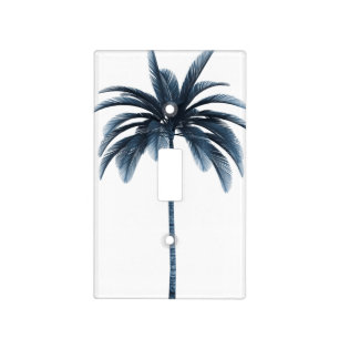 Tropical Elegant Palm Tree Blue Light Switch Cover