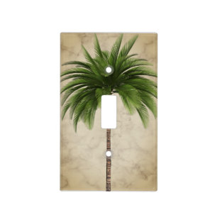 Tropical Elegant Palm Tree Marble Light Switch Cover