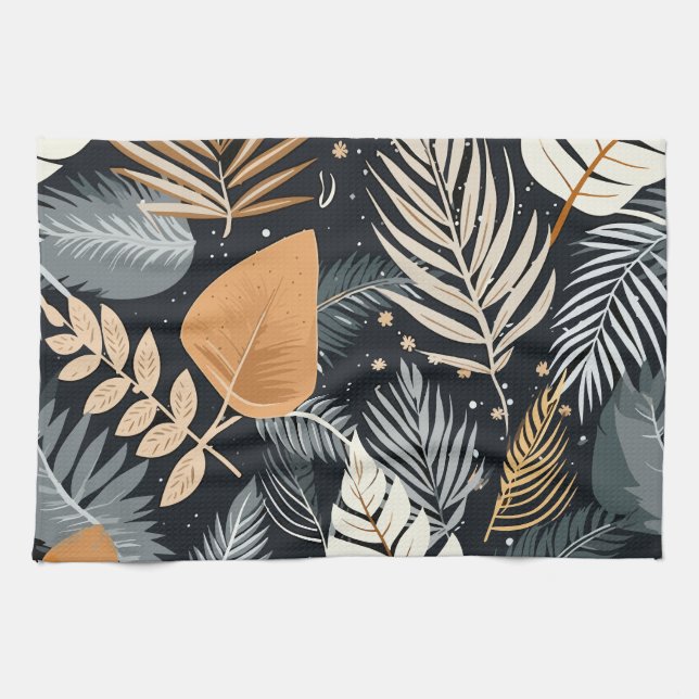 Tropical Elegant Pattern Kitchen Towel (Horizontal)