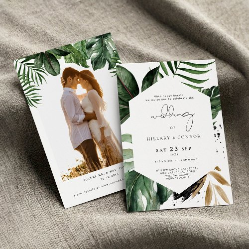 Tropical elegant wedding the wedding of invitation