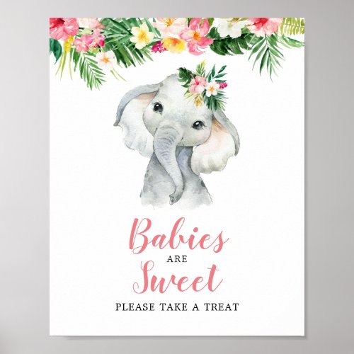 Tropical Elephant Girl Babies Are Sweet Poster