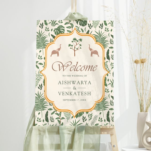 Tropical Elephant Indian Wedding Welcome Sign (Creator Uploaded)