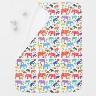 Tropical Elephants Baby Blanket