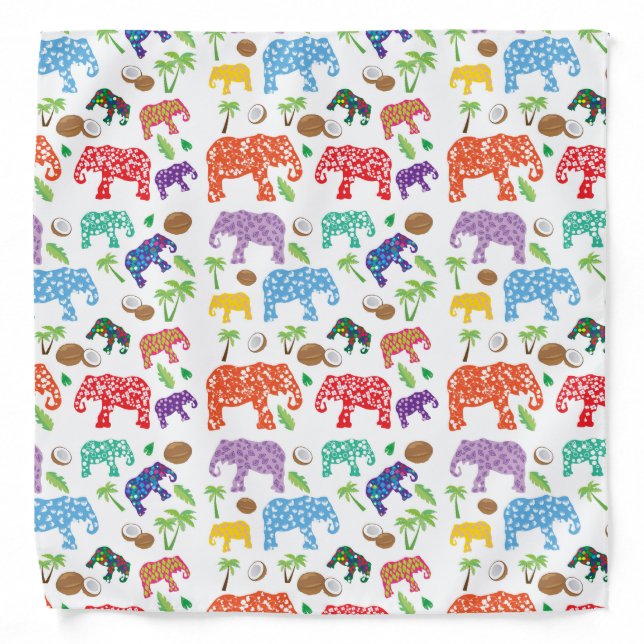 Tropical Elephants Bandana (Front)