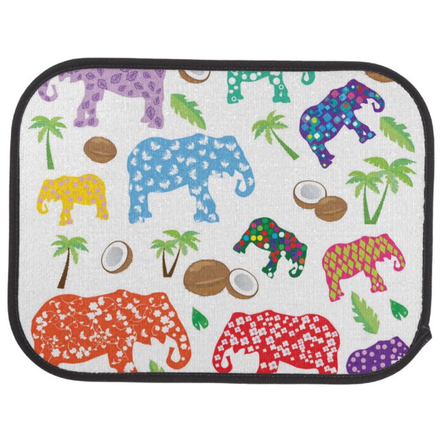 Tropical Elephants Car Floor Mat (Rear)
