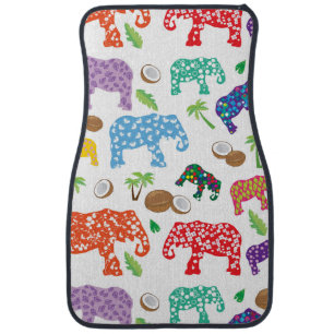 Tropical Elephants Car Floor Mat