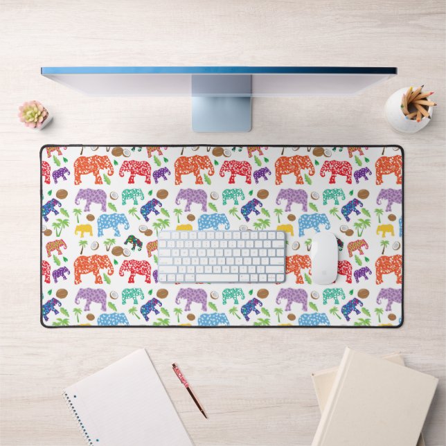 Tropical Elephants Desk Mat (Office 1)