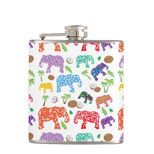 Tropical Elephants Flask (Front)