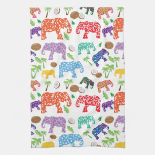 Tropical Elephants Kitchen Towel
