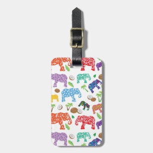 Tropical Elephants Luggage Tag