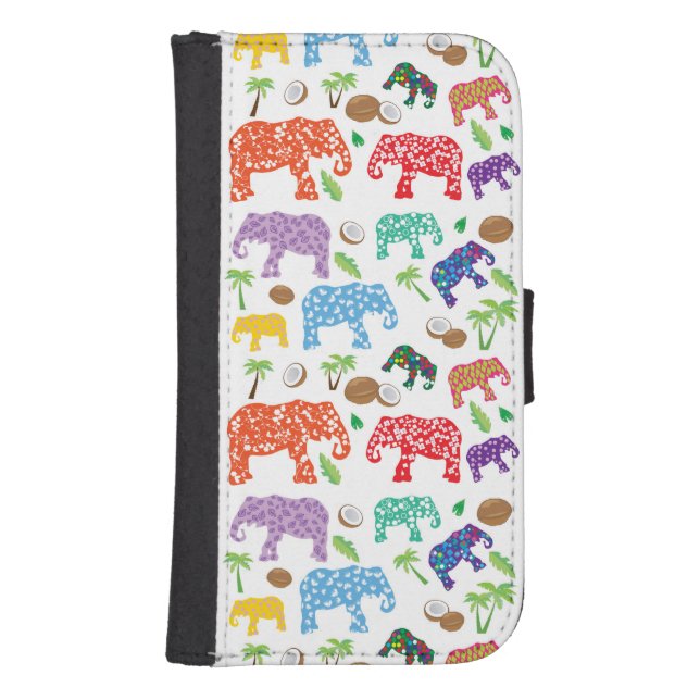 Tropical Elephants Samsung Galaxy Wallet Case (Front)