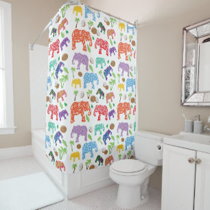 Tropical Elephants Shower Curtain