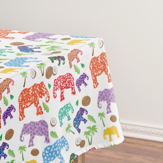 Tropical Elephants Tablecloth (In Situ)