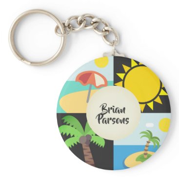 Tropical Emojis Keychain Tropical Emojis Keychain