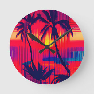 Tropical Escape Fantasy Round Clock