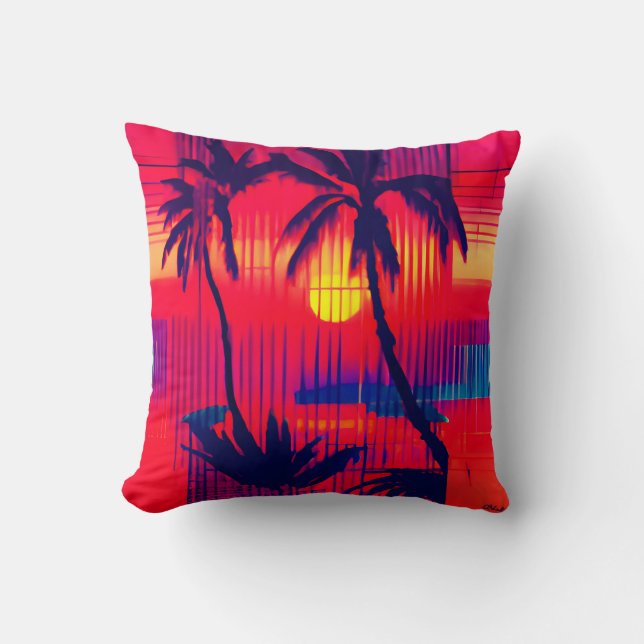 Tropical Escape Fantasy Throw Pillow (Front)