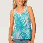 Tropical Escape Look Aqua Palm Fronds Tank<br><div class="desc">Tropical Escape Look Aqua Palm Fronds Tank for Women Brighten her day with the cool, calming vibes of this Aqua Palm Fronds Women’s Tank. The soft fabric and breezy design make it a standout choice for vacations or everyday chic. Give it as a special gift for her birthday, anniversary, or...</div>