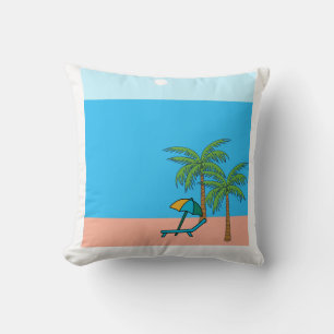 Tropical Escape Palm Trees Square Pillow