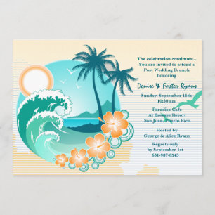 Tropical Escape Post Wedding Brunch Invitation