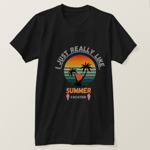 Tropical Escape Summer Vacation T_Shirt Design