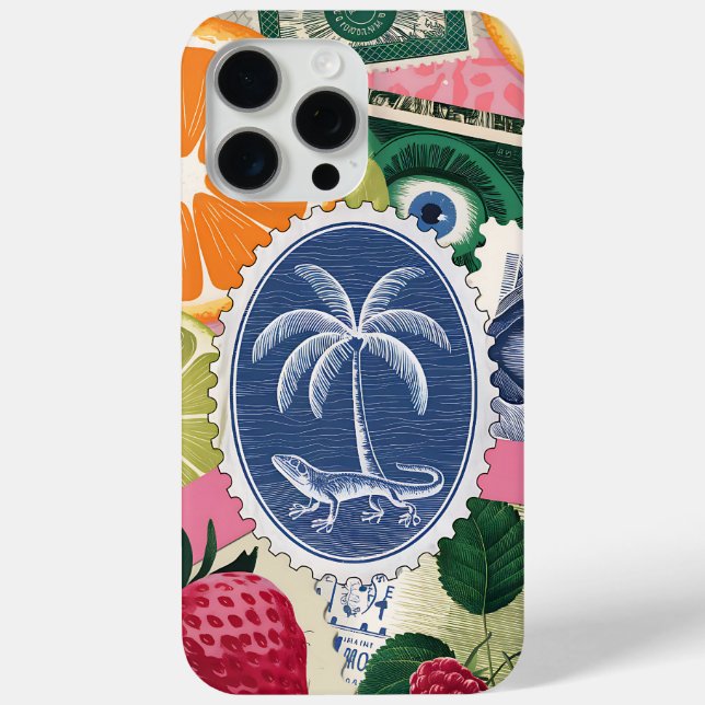 Tropical Escape - Vibrant Fruit and Nature Collage Case-Mate iPhone Case (Back)