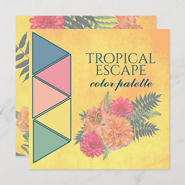 Tropical Escape Wedding Color Palette Card (Front/Back)
