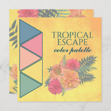 Tropical Escape Wedding Color Palette Card