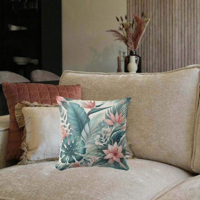 Tropical Essence Throw Pillow (Creator Uploaded)