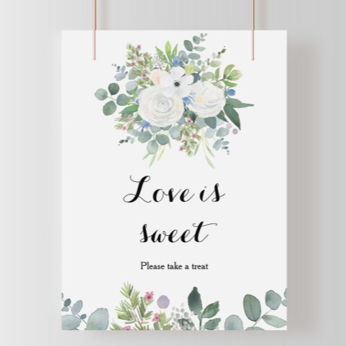 Tropical Eucalyptus Greenery Love is Sweet Poster